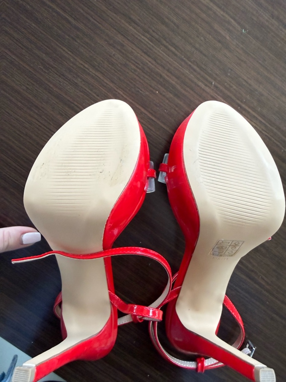 Red Patent platform heels size 39/8.5 - Picture 4 of 4